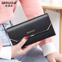 歌若拉2024新款钱包女士长款真皮大容量钱夹手拿包女式真牛皮手机包皮夹 黑色-升级款-防盗刷版
